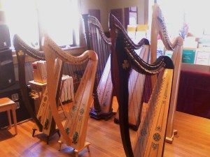 Lever Harps in the Lyon & Healy West Showroom